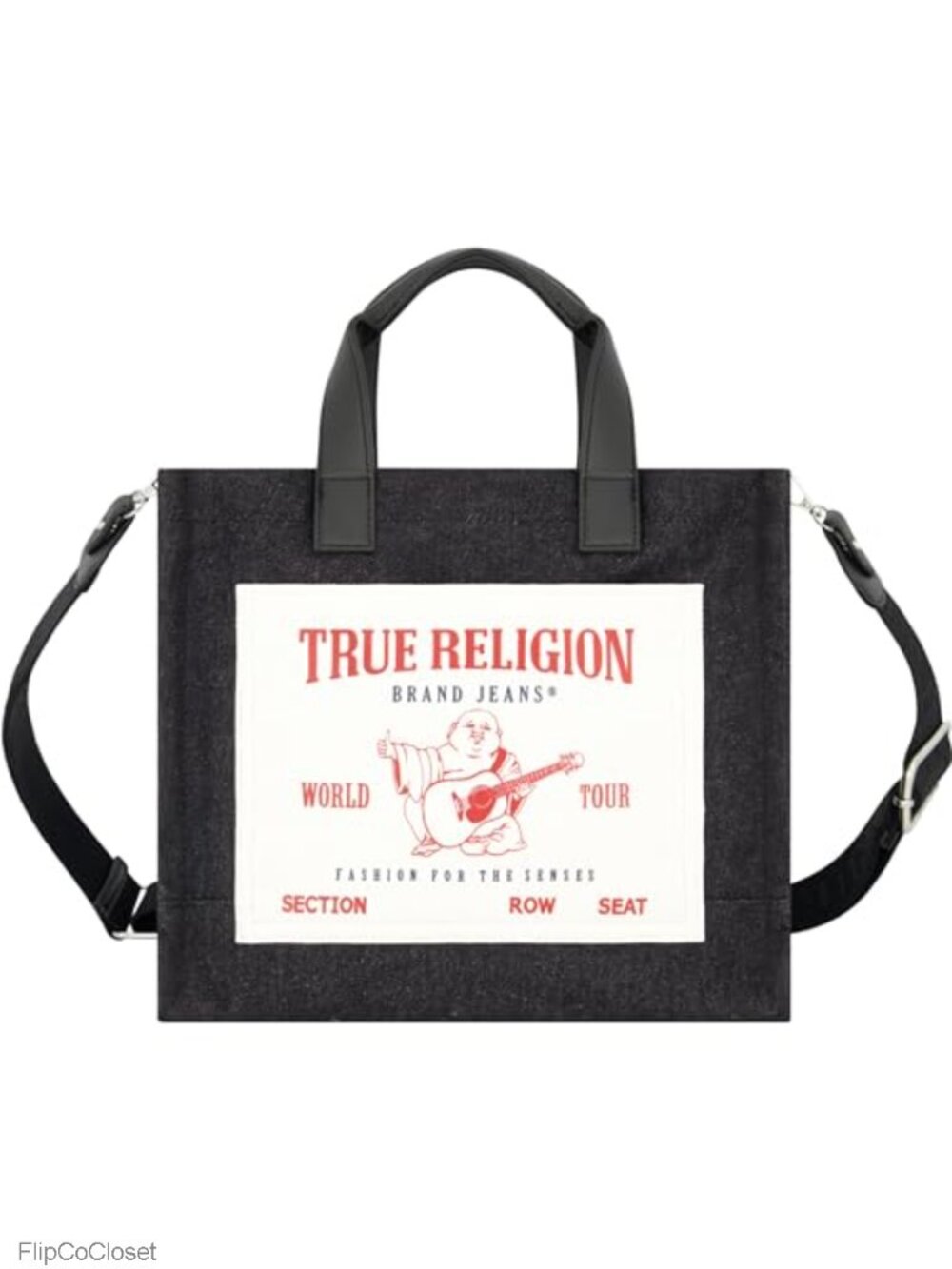 Canvas Tote Bag with Adjustable Strap and Gold Hardware